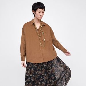 NWT Zara Fine Corduroy Shirt
